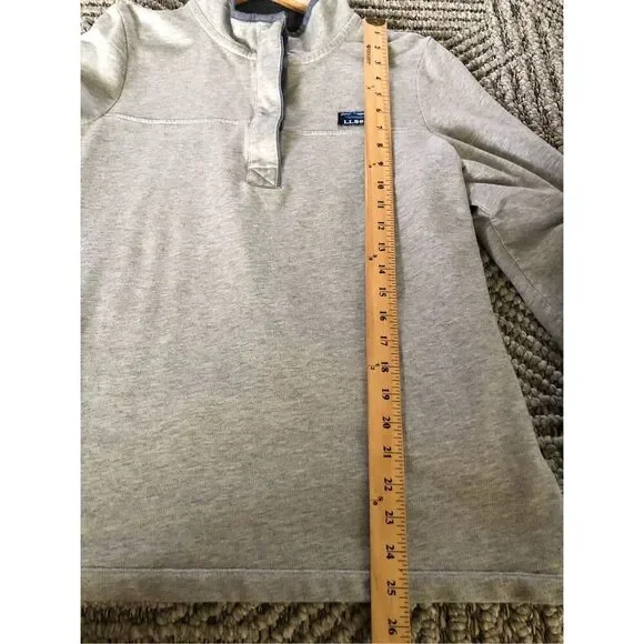 L.L Bean Long Sleeve Henley Sweatshirt Womens Button Cotton SZ L - Picture 6 of 10
